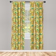 thumbnail image 3 of Ambesonne Whimsical Curtains, Botanical Flowers, Pair of 28"x63", Multicolor, 3 of 5