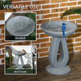 thumbnail image 4 of Outsunny Resin Bird Bath for Outdoors, 20.1" Tall Birdbath with Stone Look, 4 of 10