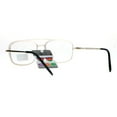 thumbnail image 2 of SA106 Rectangular Metal Frame Multi 3 Focus Progressive Reading Glasses Gold +1.5, 2 of 4