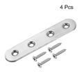 thumbnail image 2 of Uxcell 3.94''x0.79'' Flat Bracket Connector Barrel Polishing Stainless Steel  Silver Tone 4 Pack, 2 of 4