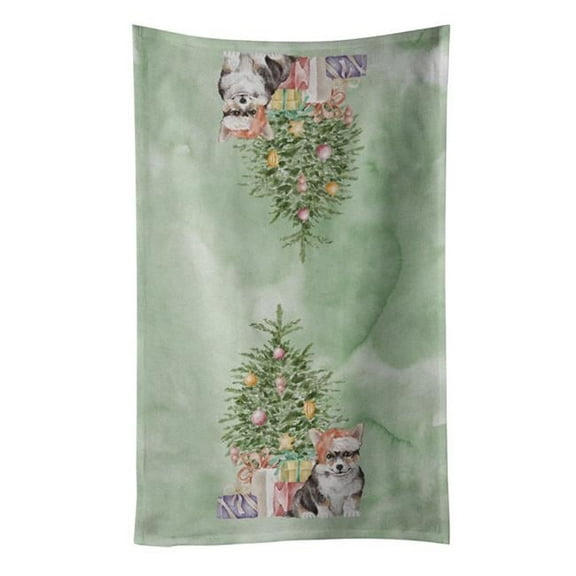 Carolines Treasures CK8190KTWL 25 x 15 in. Unisex Christmas Corgi Puppy Kitchen Towel, Multi Color