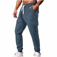 thumbnail image 2 of WAVSUF Men's Athletic Cargo Pants, Straight Leg Multi Pockets Loose Fit Fall Sports Comfort Pants Size S-3XL, 2 of 8