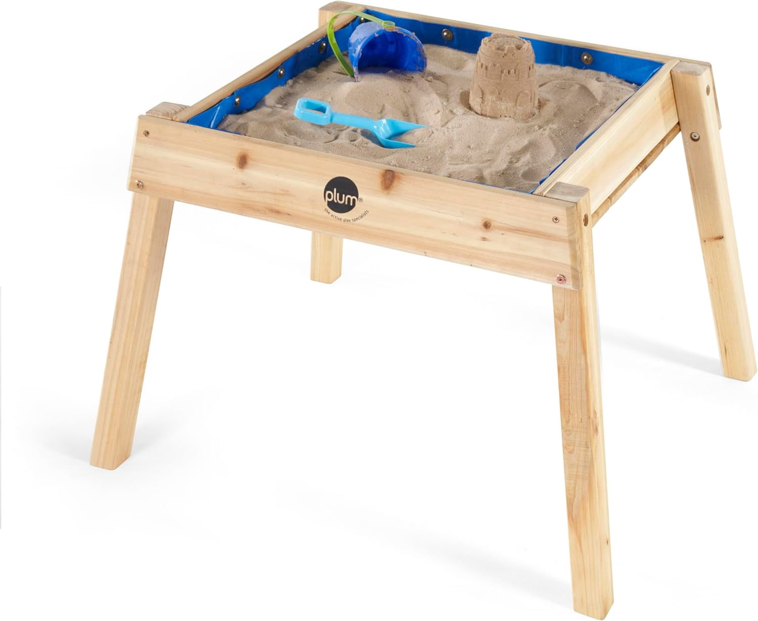 Plum® Wooden Sand and Water Table with Cover - Toddler Sensory Toys, Summer Outdoor Games for Kids, Backyard Build & Splash Activity, Sturdy Sandbox Playset, Weatherproof, Easy to Clean, Age 2+ Years