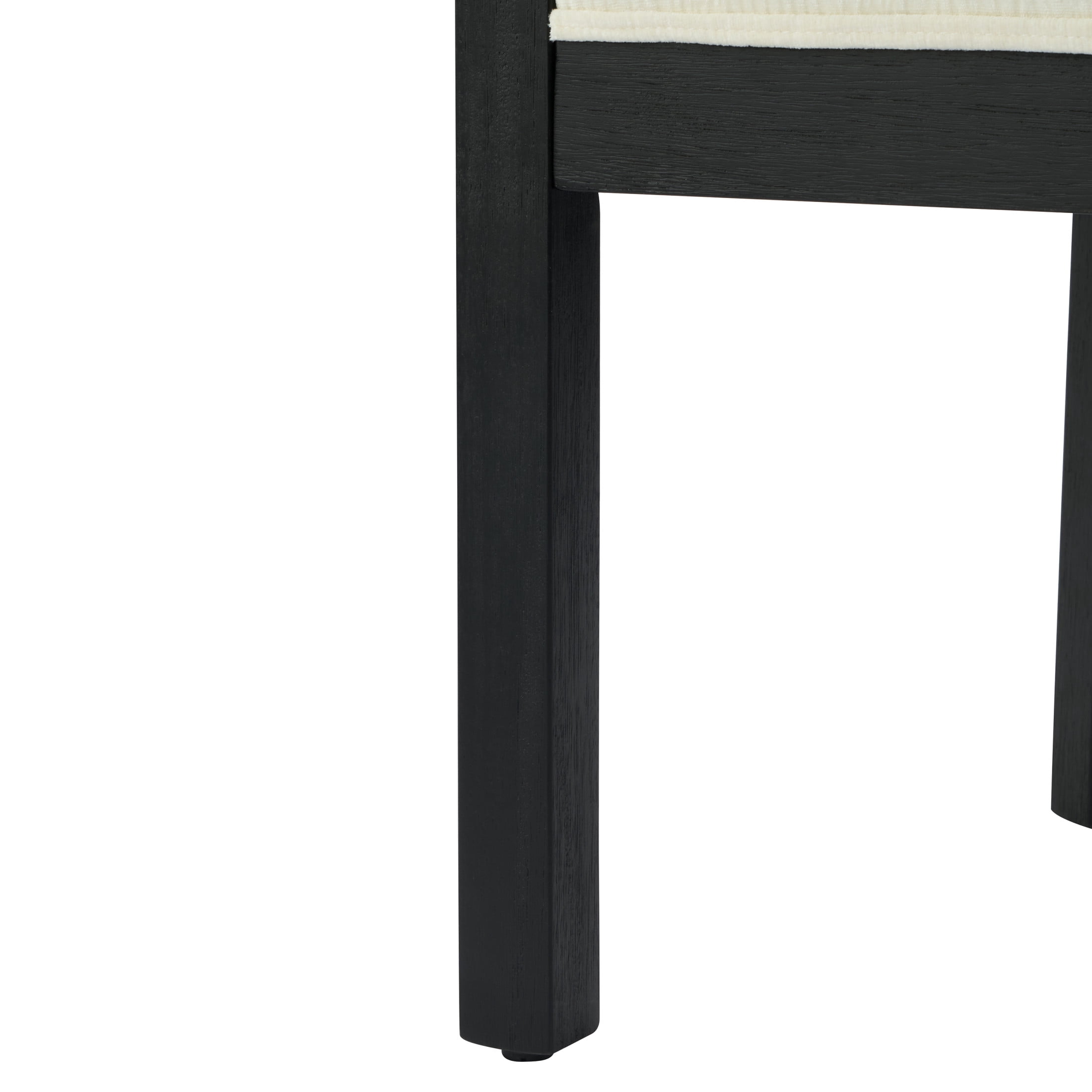 Christopher Knight Home Linen Upholstered Dining Chair, Accent Armchair with Solid Wood Frame, Black+White, Set of 2