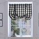 thumbnail image 3 of Cenefas de cuadros de búfalo, cortinas de búfalo para atar, decoración de ventanas, decoración de estilo rústico Negro 60x120cm, 3 of 9