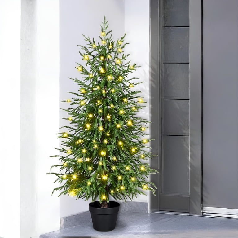 BESTSKY 2026 New 4Ft Christmas Tree with Lights,Real Touch Norfolk