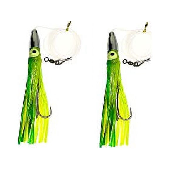 Sanhu 7 Inch Bullet Jet Head Lures 2 Pieces Green Yellow