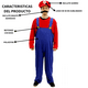 thumbnail image 3 of Disfraz Mario Plomero Fx Costumes Rojo Bigote Adhesible Adulto Hombre Talla XL, 3 of 3