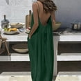 thumbnail image 1 of TaTaai Ladies Casual Loose Fit Backless Maxi Dress Solid Color Sleeveless Round Neck Loungewear with Pockets Gift, 1 of 9