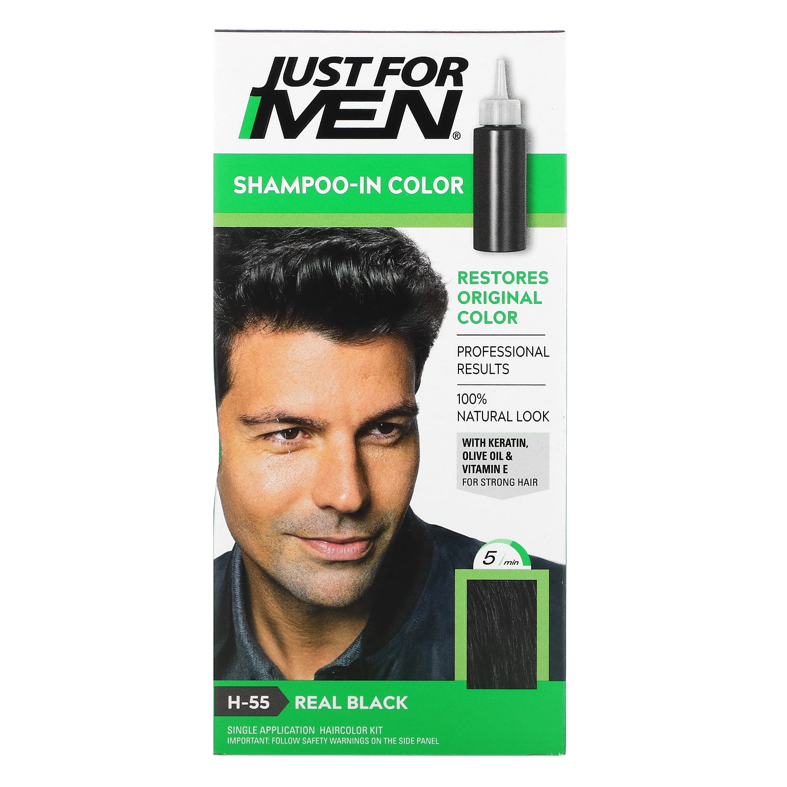 Just For Men Hispanic Shampoo-In Hair Color, Darkest Brown, #4931