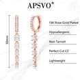 thumbnail image 4 of APSVO 18K Rose Gold Plated Drop Earrings for Women CZ Lightweight Hypoallergenic Post Dangle Earrings Prom Wedding Birthday Graduation Jewelry Gifts Teen Mom Bride Bridesmaid Girlfriend Wife, 4 of 7
