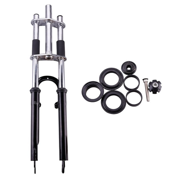 Keyzone Bike Front Fork 26 Downhill Combo Disc Brake Black Mtb Bicycle Shock Absorber Forks Accessories Black