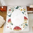 thumbnail image 5 of Homewish Cartoon Red Mushroom 4 Pieces Queen Sheet Sets For Kids Teens Female Girls,Flying Colorful Butterflies Ultra Soft Flat Sheet,Botanical Plants Queen Fitted Sheet,Lightweight Room Decor, 5 of 7