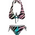 thumbnail image 5 of SKQIT Women's 2 Piece Swimsuits Triangle Thong Bikini Zebra Striped Bikini Bathing Suits Set, 5 of 12