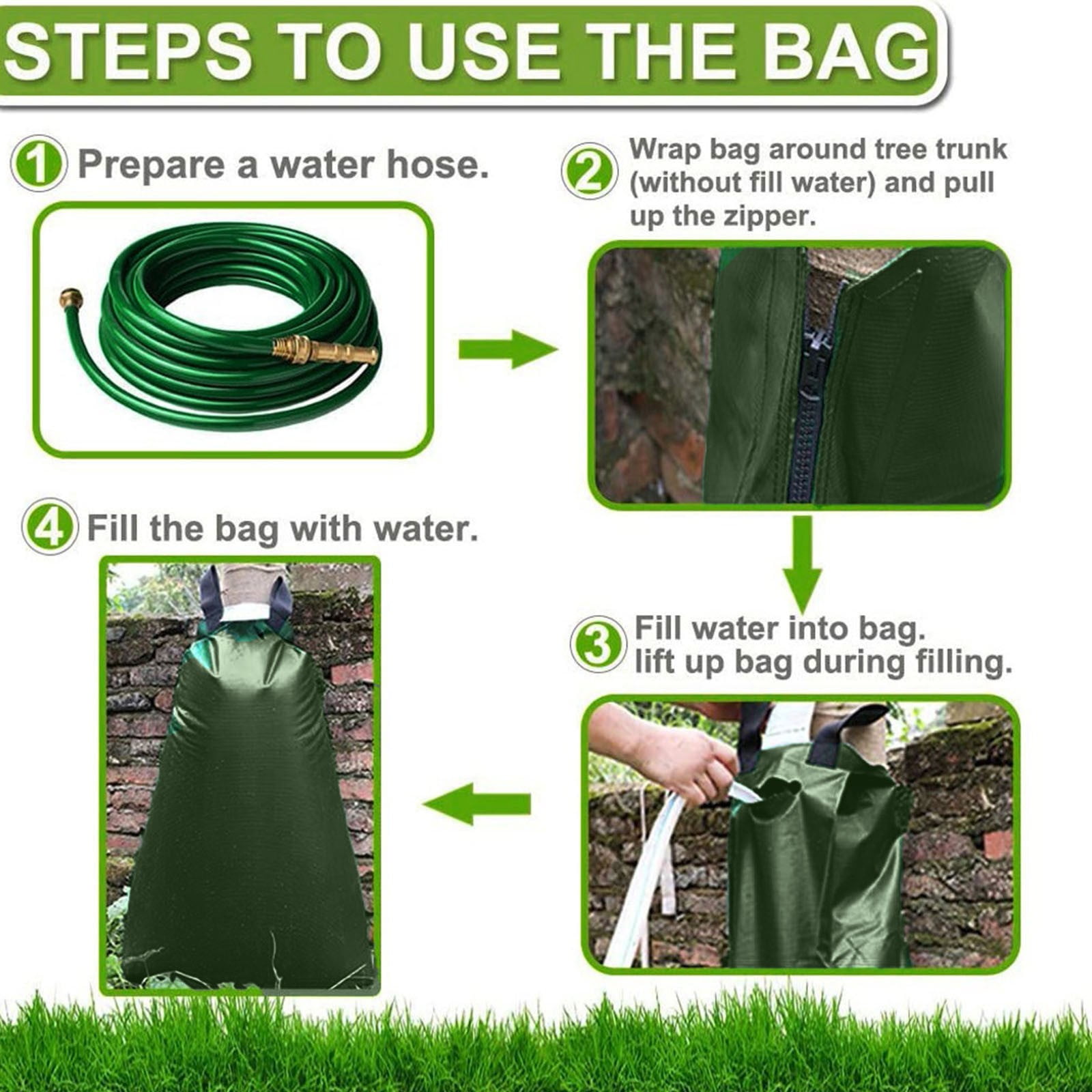 JilgTeok 5 Packs 20 Gallon Plastic Slow Release Watering Bag Drip Irrigation Bag for Trees Tarpaulin Water Saving Irrigation Water System