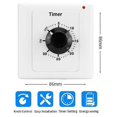 thumbnail image 2 of Timer Switch, AC 220V 15A Intelligent Mechanical Countdown Timer Socket Time Switch 86 Panel Timer Control Knob (30 Min), 2 of 3