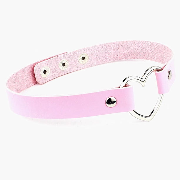 Collar Gótico Punk Para Mujer, Gargantilla De Corazón De Cuero Pu Ajustable A La Moda Y Joyería De Hip Hop Inevent AP007570-05