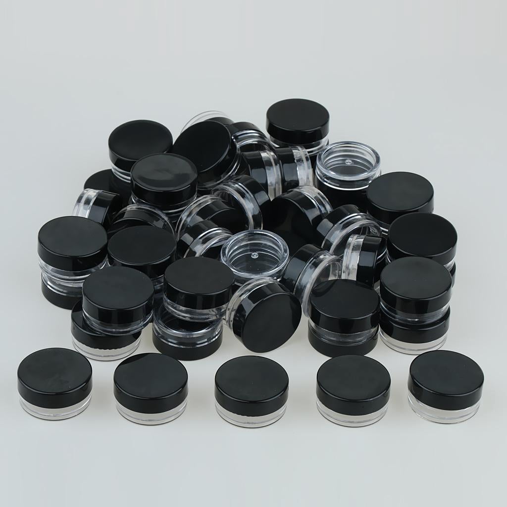 50Pcs Cream Jar Empty Jar Cosmetic Container with Screw for Lip , , Peelings - Black