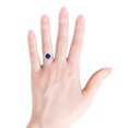 thumbnail image 4 of ANGARA Lab Grown 2.2 Ct Blue Sapphire Halo Ring with Diamond Accents for Women in 14K Yellow Gold (Size-8mm) | September Birthstone, Anniversary, Jewelry Gift for Women | Lab-Grown Blue Sapphire Ring, 4 of 7