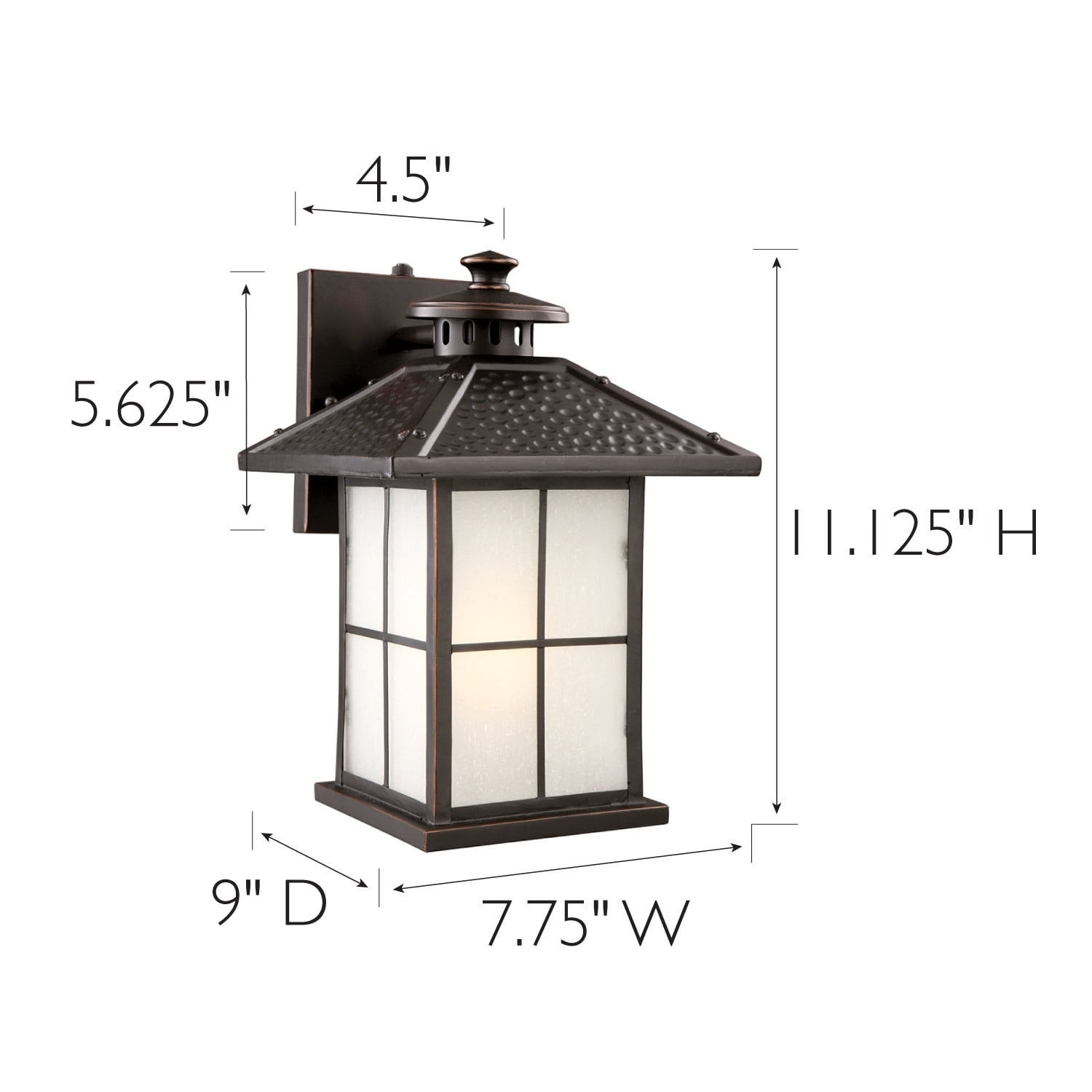 Design House Gladstone Traditional LED 1-Light Outdoor Wall Mount Dimmable Frosted Seedy Glass and Dusk to Dawn Photocell Sensor for Porch Entryway Patio Garage, Oil Rubbed Bronze