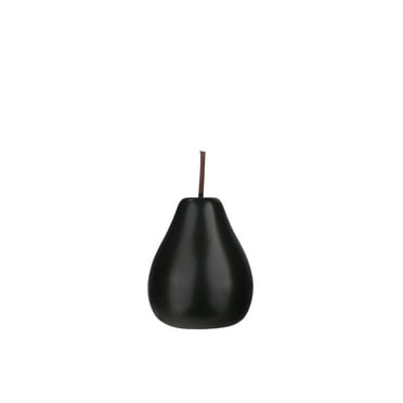 Urban Trends Collection 50988 Porcelain Pear Figurine with Stem Matte Black - Small