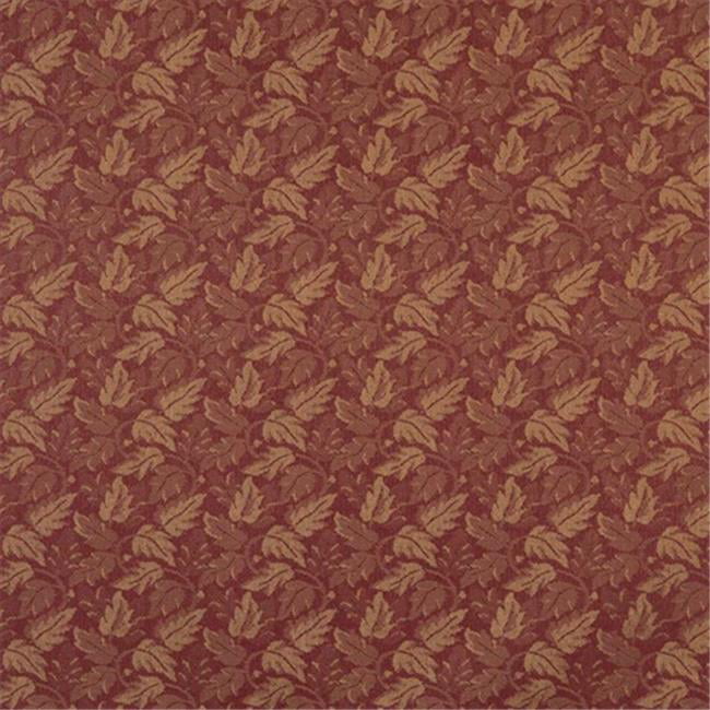 Leaf Floral Heavy Duty Crypton Fabric By The Yard F701 Dark Red And Gold 