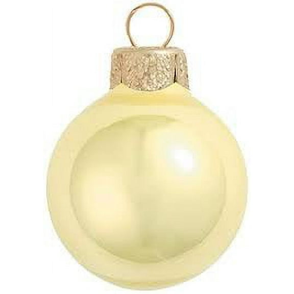7" Sun Yellow Pearl Glass Ball Christmas Ornament