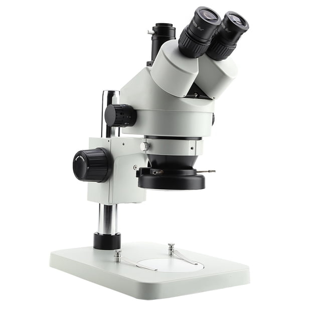 Microscopio estéreo con aumento trinocular y zoom, oculares WF10X/20 mm, enchufe estadounidense, 100-240 V