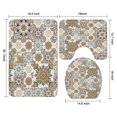 thumbnail image 3 of Brown Ethnic Floral and Mandala Pattern Bathroom Rugs Sets 3 Piece,Toilet Cover Set,Absorbent Non Slip Bathroom Mats Sets with U-Shaped Contour Rug Toilet Rug Set, 3 of 5