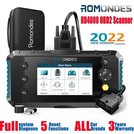 2022 Romondes RD4000 Full System Code Reader ABS Bleeding/EPB/SAS/Throttle Body/Oil Light ResetCar Diagnostic Tool Auto VIN OBD2 Scanner Update Lifetime Free