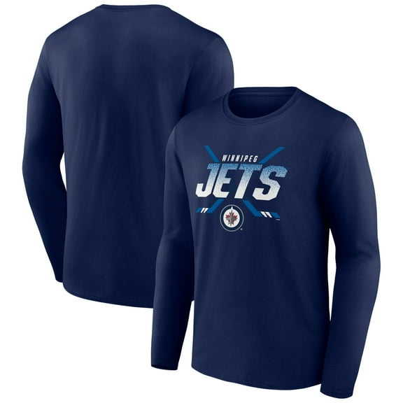 Men's Navy Winnipeg Jets Team Covert Long Sleeve T-Shirt