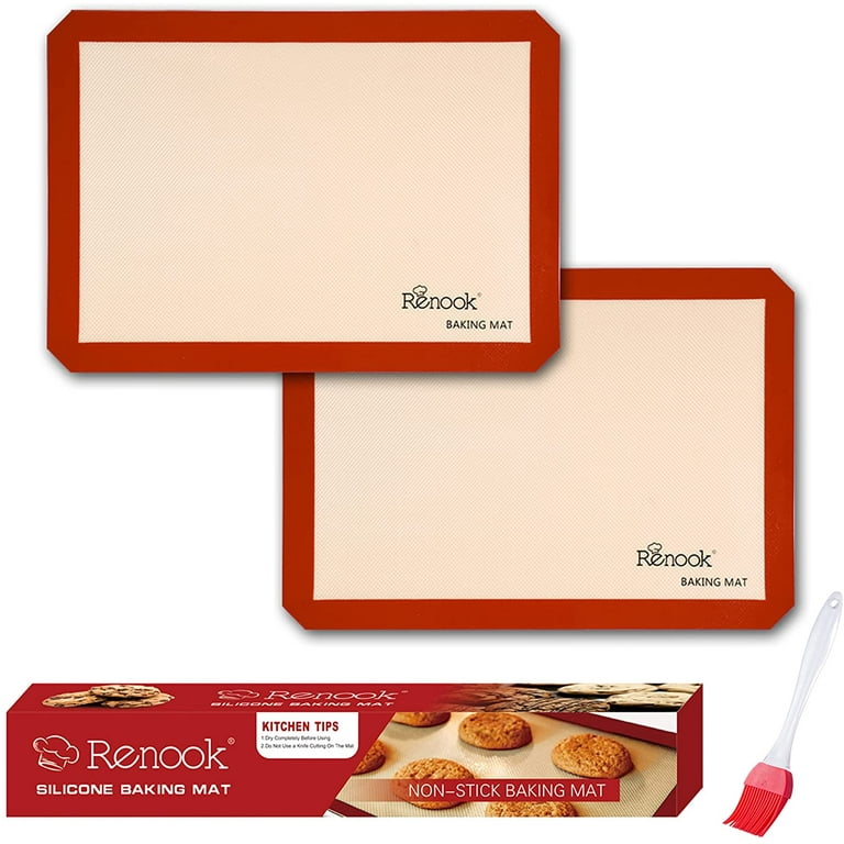 Macaron Silicone Baking Mat Set 2 Half Sheet Non-Stick Thick Reusable  Baking Mats BPA Free Professional Grade Silicone Cookie Sheet Bakeware Mat  for