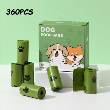 Greener 360 Pcs Poop Bags for Dog - Strong and Extra Thick, Completely Leak-Proof for Pet Waste Disposal (Green).