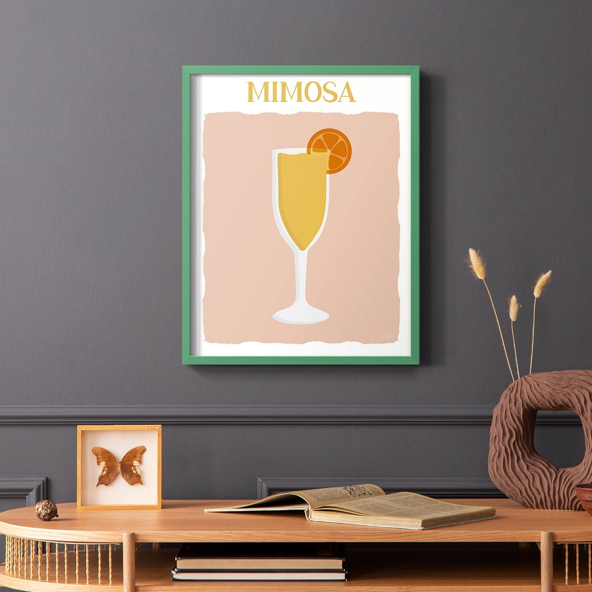 Mimosa in Green Solid Wood 8 x 10 Framed Print