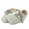 thumbnail image 4 of Baby Kids Soft Sole Moccasin Boys Girls Toddler Suede Leather Crib Shoes,0-18M, 4 of 11