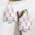 thumbnail image 4 of Single Shoulder Commuter Canvas Bag Large Capacity Can Be Carried Or Shoulder Storage For Daily Shopping Trips Classic Pink Ribbon Pattern, 4 of 7