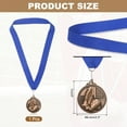 thumbnail image 2 of Uxcell Award Medal, Football Place Medal Trophy with Neck Ribbon Football Party Favor Prize Red Bronze, 2 of 7