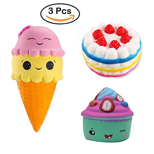 Squishy Vanilla Ice Cream with Strawberry Soft and Slow Rising Scented Squishy 