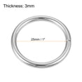 thumbnail image 2 of 25mm Metal O Rings Non-Welded for Straps Bags Belts DIY Silver Tone 50pcs, 2 of 5