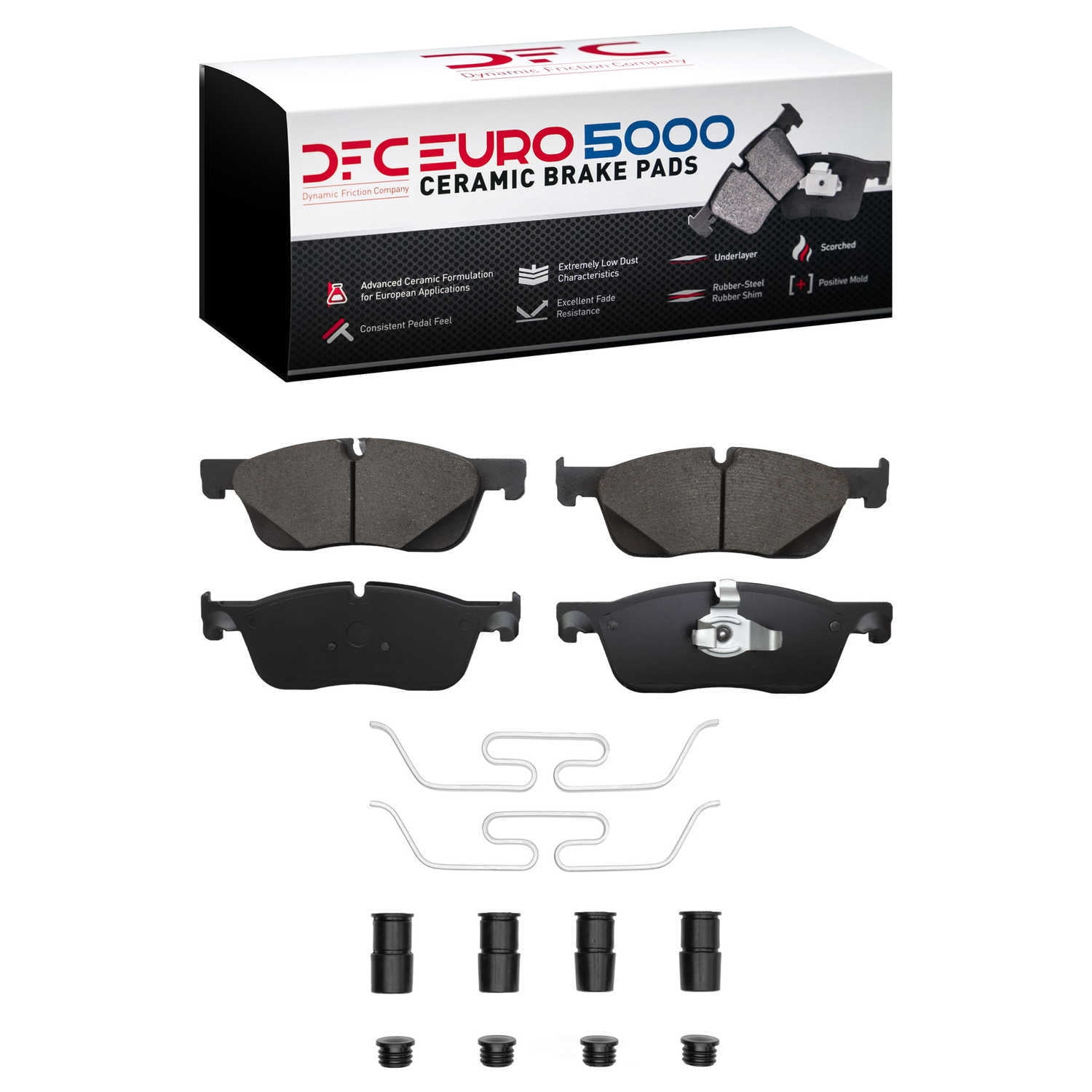 Dynamic Friction Company 1600-1838-01 DFC EURO 5000 Ceramic Brake Pads and Hardware Kit