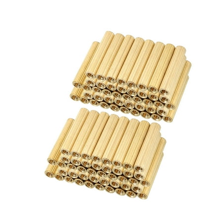 

100pcs Brass Round Straight Female Thread Standoff Spacer M2x3x15mm