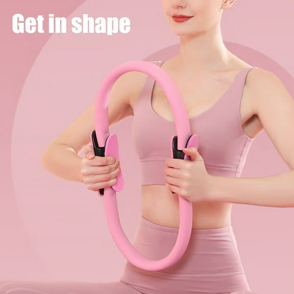 Aqyh Pilates Ring - Anti-slip Handle Pelvic Floor Muscle Trainer, Thigh Workout Toner, Elastic Resistance Band, Pilates Circle Home Gym Fitness Equipment
