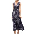 thumbnail image 1 of Femmes Summer Floral Imprimé Robe à Manches Courtes Robe Serrée Beach Robe Robe Soleil Volantée Longue Robe Fluide, 1 of 4