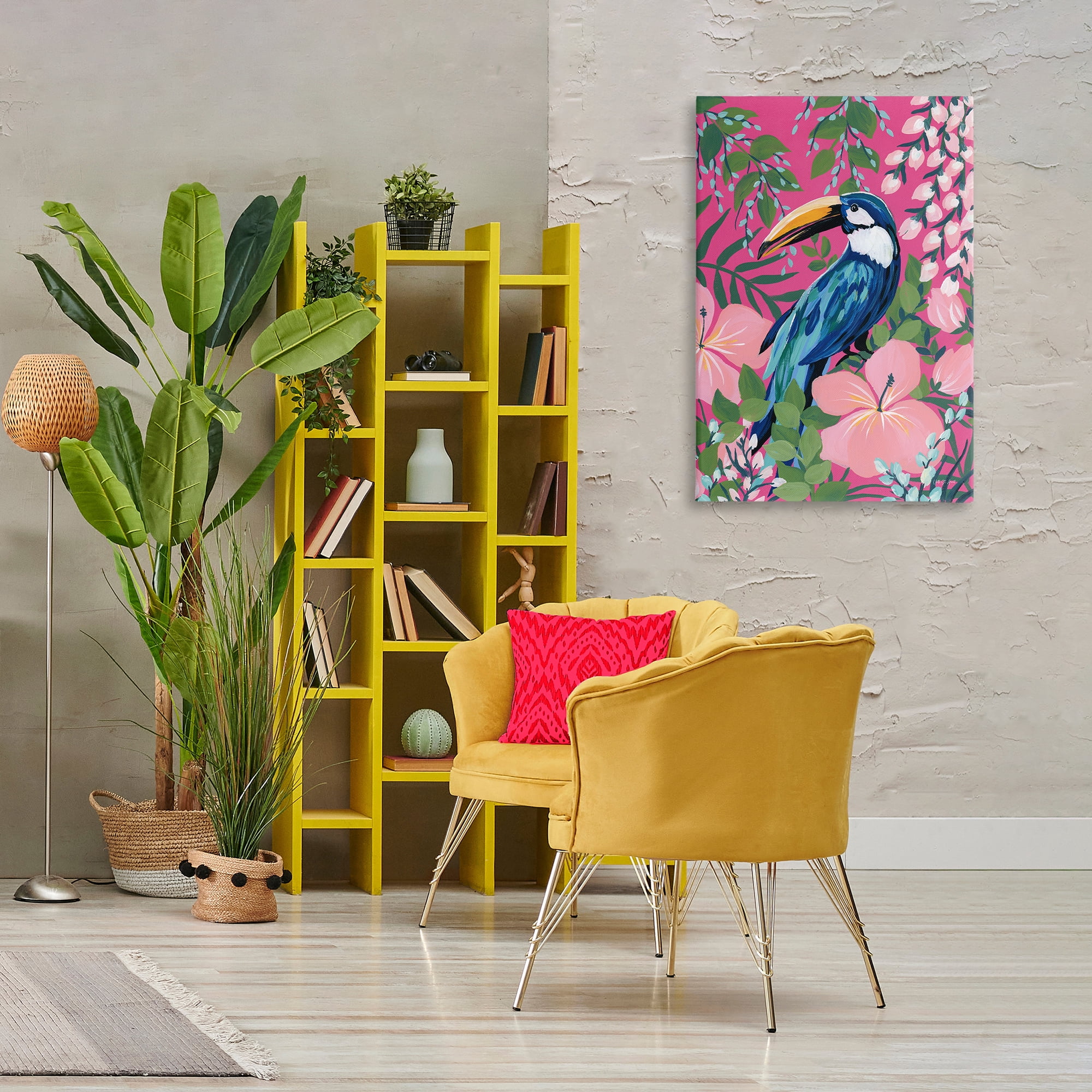 Stupell Industries Maximalist Toucan Pattern Animals & Insects Painting Gallery Wrapped Canvas Art Print Wall Art, 24 x 36