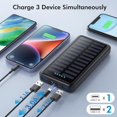 thumbnail image 2 of 27000mAh Portable Power Bank - PD 3.0 Fast Charging Battery Pack with 3 Outputs, Solar Charging Capability, and LED Flashlight, 2 of 6