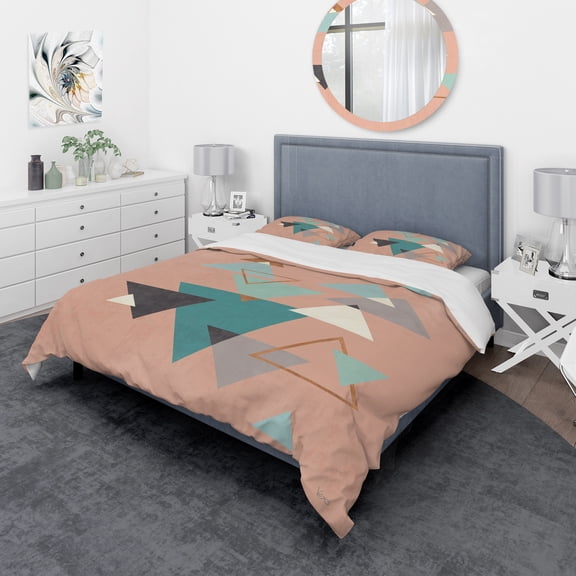 Designart 'Geometric hexagons Pattern III' Geometric Duvet Cover Set