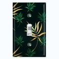 thumbnail image 1 of Metal Light Switch Plate Cover Tropical Jungle Palm Leaves Yellow Green JGL012, 1 of 13