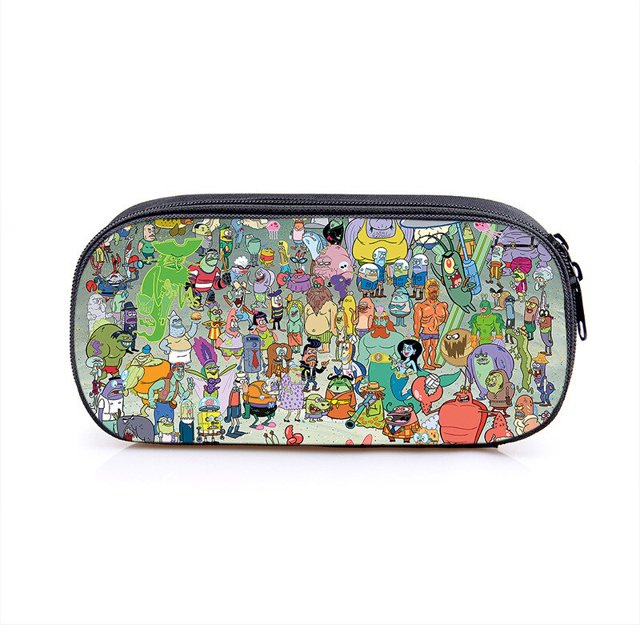 Bob Esponja SquarePants estuche de lápices, bolsa de almacenamiento, caja de lápices de regreso a la escuela, papelería de Anime, regalo de fiesta de cumpleaños para niños