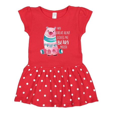 

Inktastic My Great Aunt Loves Me Beary Much with Cute Bear Gift Toddler Girl Dress
