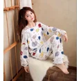thumbnail image 3 of Conjuntos de ropa de dormir para mujer, pijamas de dibujos animados, camiseta de manga larga y pantalones, traje de dos piezas, ropa de dormir de moda para primavera y otoño 2024, 3 of 5